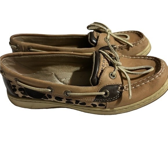 Sperry Top-Sider Boat Shoe Leopard Print Size 6.5 Leather - Picture 1 of 8